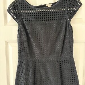 J. Crew Women's Black Eyelet Mini Dress